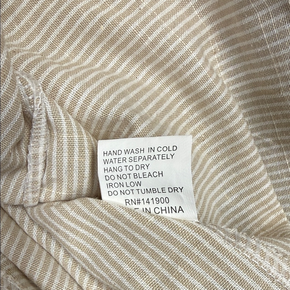 Velzera Beige and White Striped Blouse - Picture 5 of 7